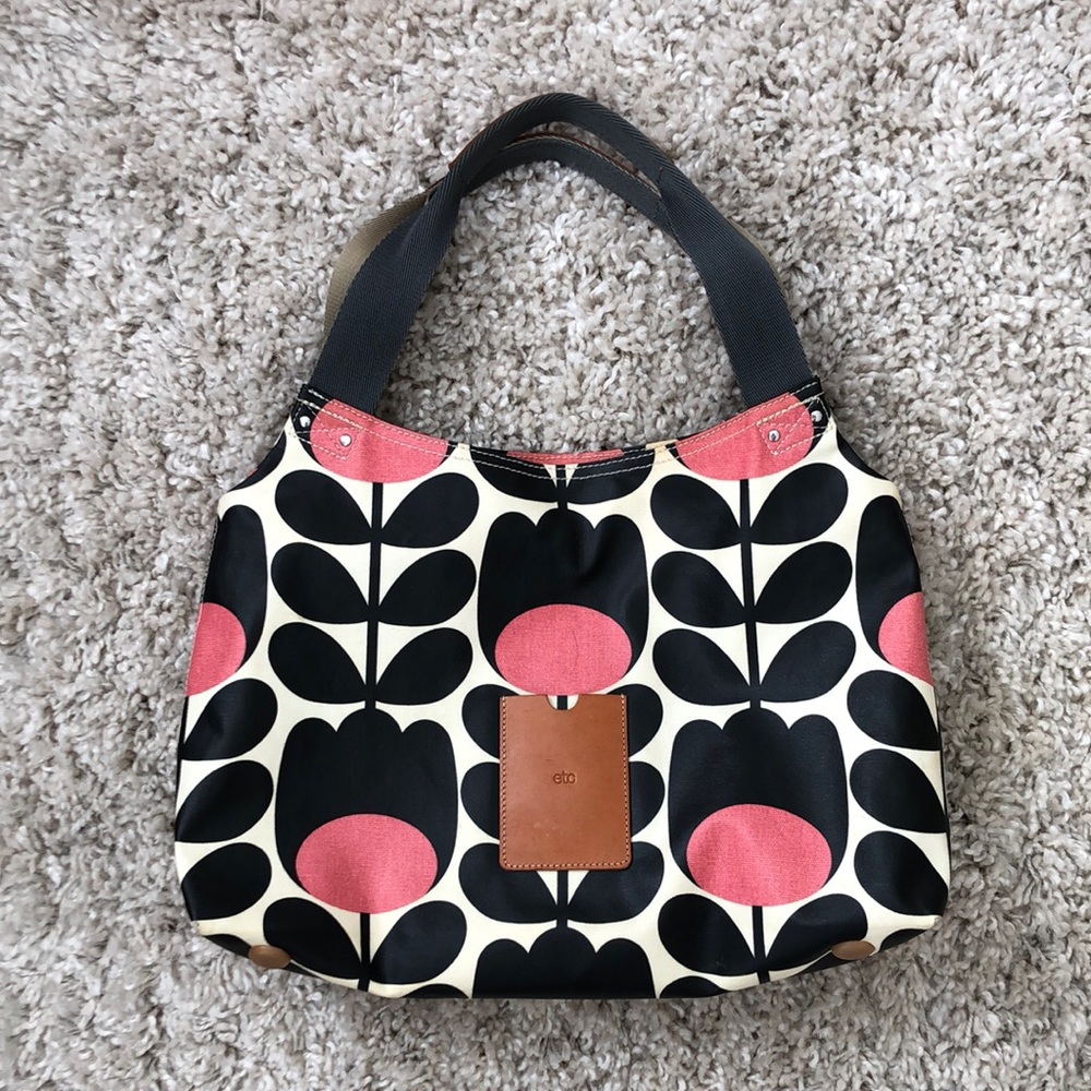 Orla Kiely purse - white /pink/ black